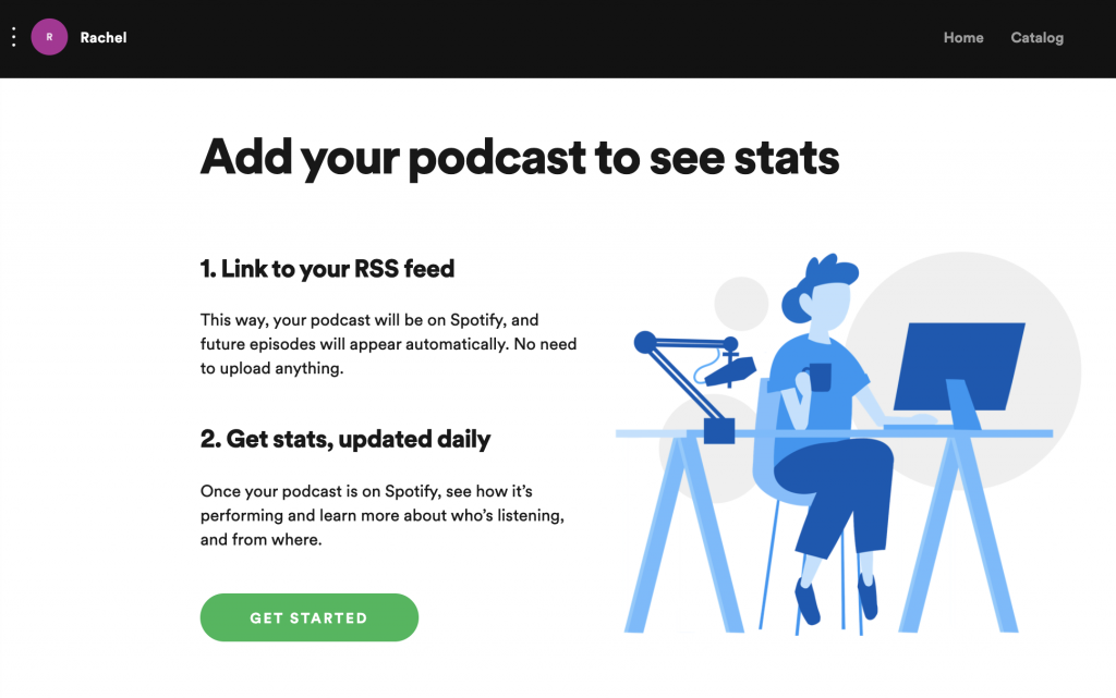 A screenshot of the Spotify for podcasters submission form.
