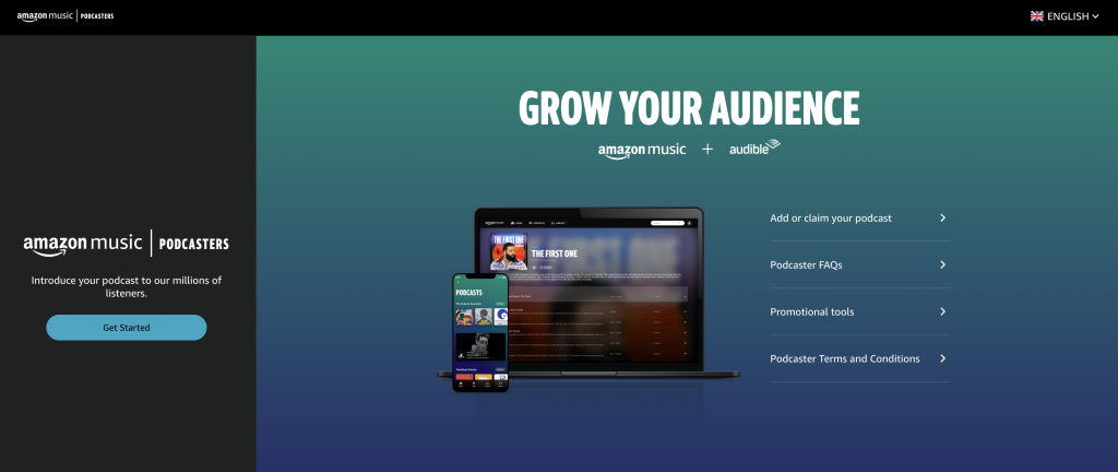 Screenshot of Amazon Music's podcasters portal.
